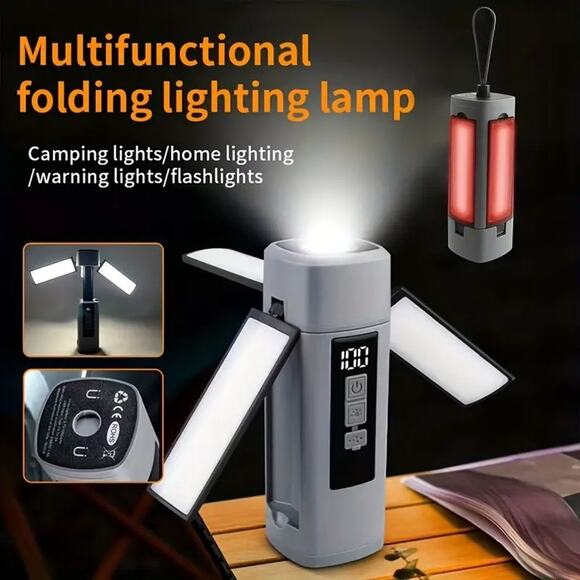 Camping Tent LED Lantern Light with Display, Foldable, Extendable, Magnetic... - Picture 4 of 7